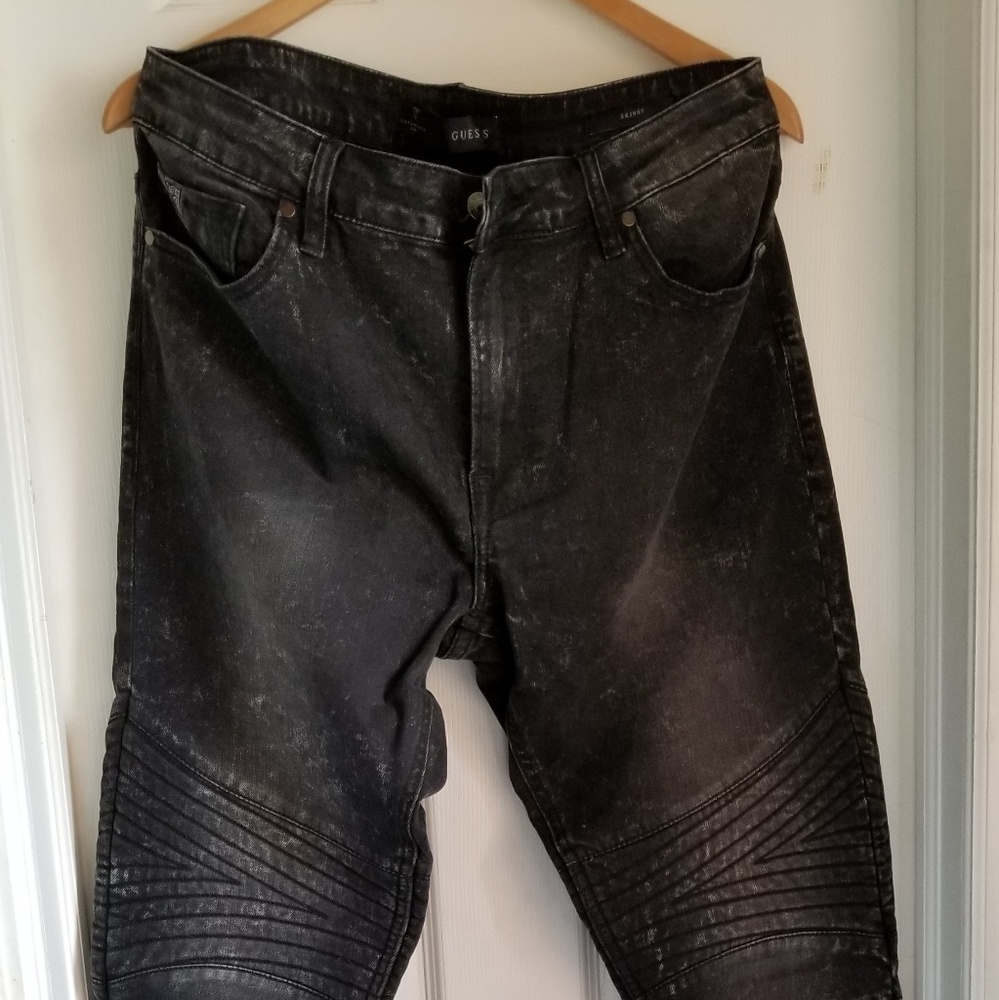 GUESS RIBBED JEANS,  36x30 MEN'S (BLACK)